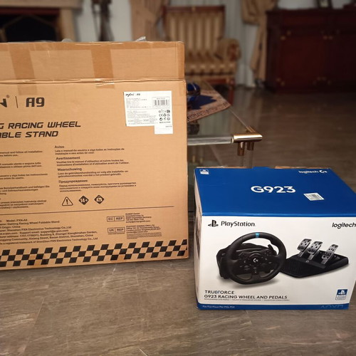 Logitech G923 TrueForce Racing Wheel and PXN A9 Foldable Stand for PS5 PS4 PC