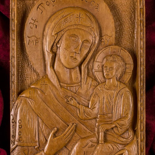 Panagia Portaïtissa icon made of wax, mastic and incense new