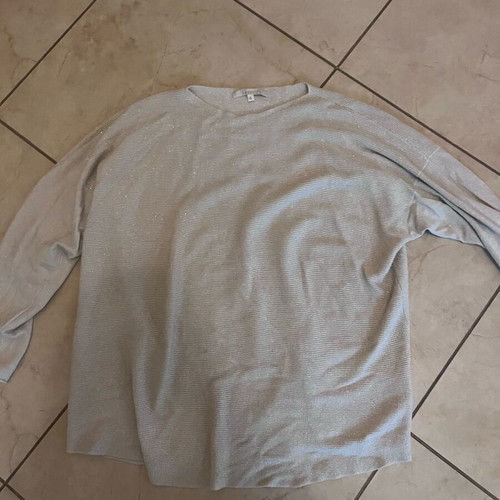 Long beige pullover with rhinestones like new, size L