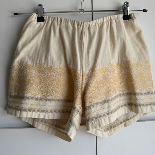 Devotion Twins embroidered cotton blend shorts size XS like new, beige and silver