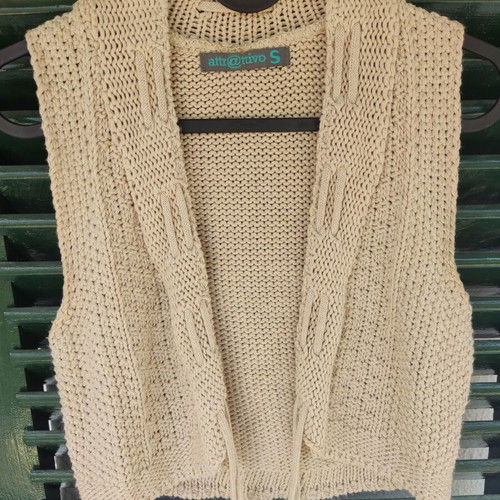 Attrattivo Crochet Vest Small Beige boho chic like new