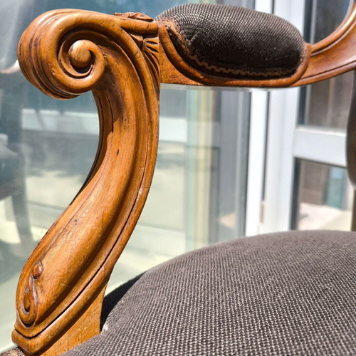 Louis Philippe Style Armchairs Set of 2 Restored Mahogany circa 1940–1960