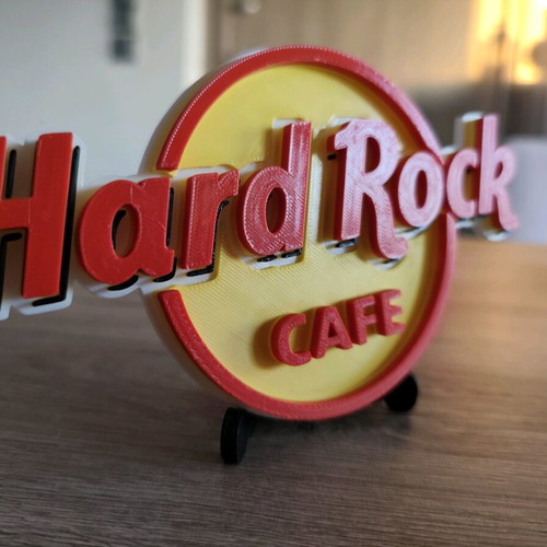 3D Printed Hard Rock Cafe Logo New for Decoration and Gift