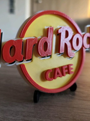 3D Printed Hard Rock Cafe Logo New for Decoration and Gift