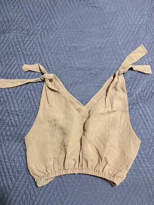 Beige crop top like new, size M, viscose