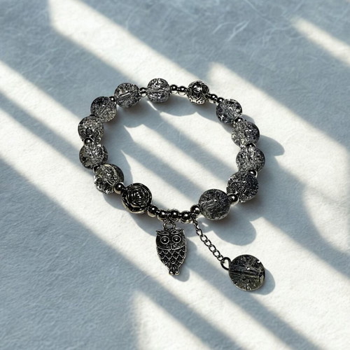 Handmade Shining Owl Beaded Bracelet new