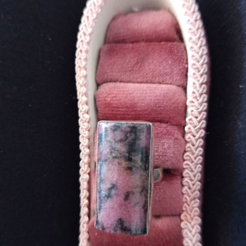 Women's ring with natural ruby and black tourmaline, new