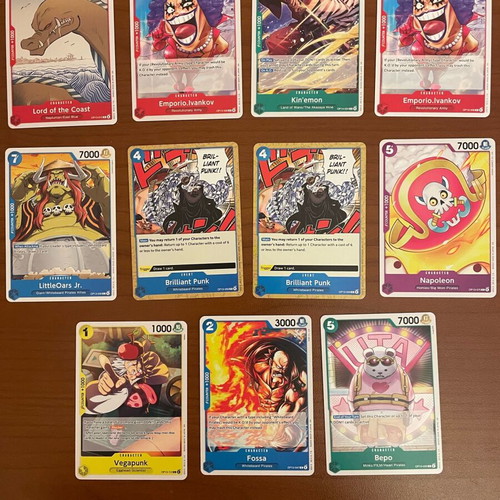 One Piece TCG card lot near-mint, 11 authentic cards