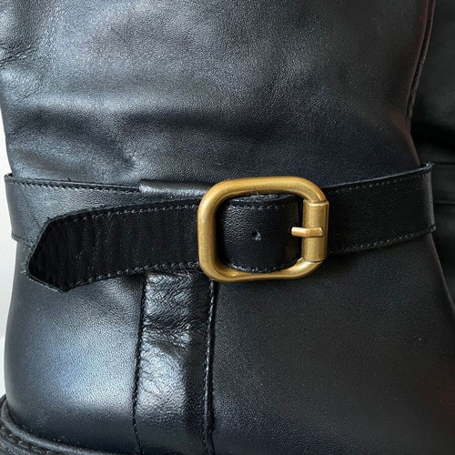 Zara black riding boots size 38 like new with gold buckle