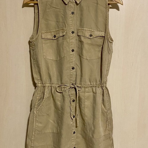 Dress safari style soft thin denim beige H&M like new
