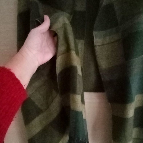 Italian scarf used in shades of green 190x75 cm