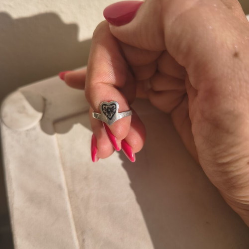 Silver 925 niello technique chevalier ring