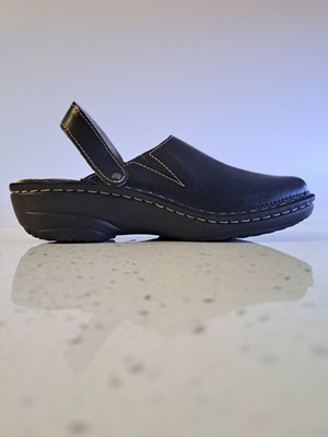 Batz Mira 5 δερμάτινα ανατομικά σαμπο unisex καινούργια, μαύρα