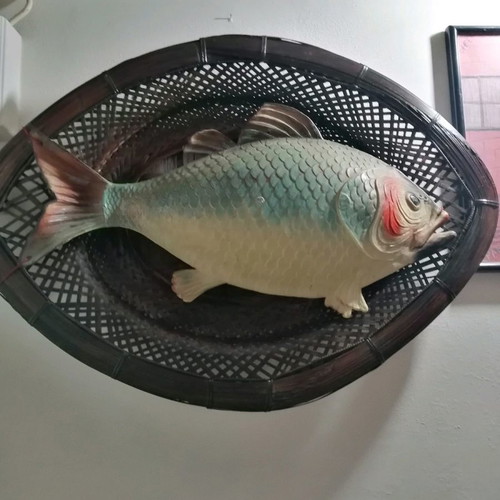 Wall fish used with handmade basket decorative