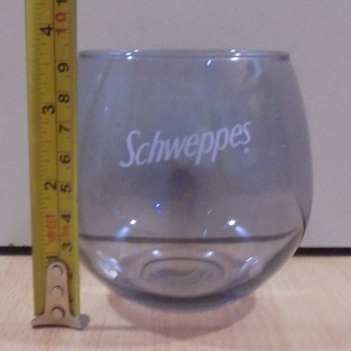 Schweppes soda promotional set of two colored glasses new