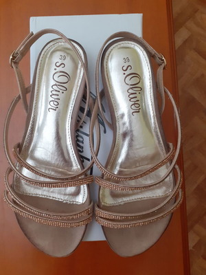 S.Oliver women's sandals used, pink and beige, size 39