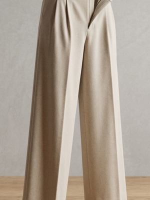 High-waisted beige fabric pants size small like new