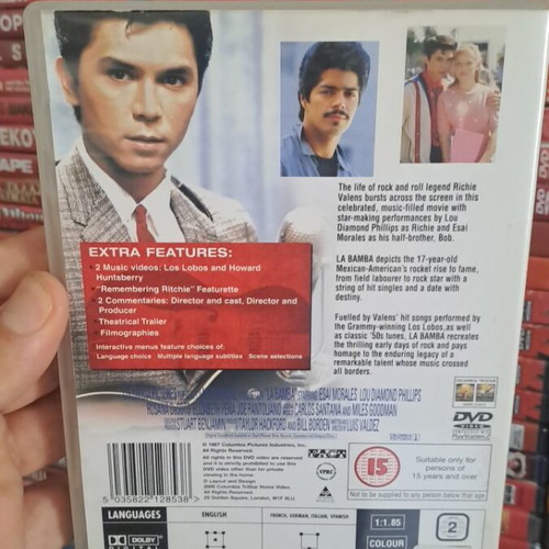 La Bamba DVD used, adventure romantic social genres, subtitles