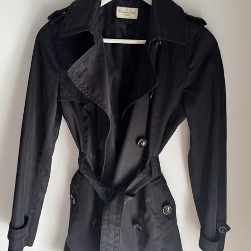 Massimo Dutti women's short trench coat size S like new, black