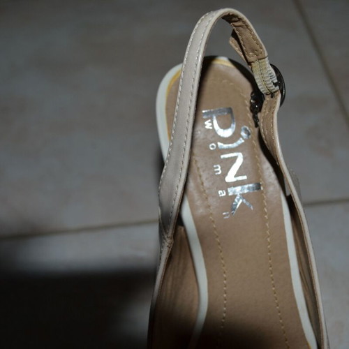 Pink wonman sandals lightly used, beige and turquoise, size 37