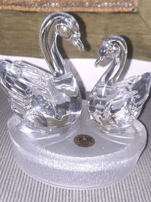 Crystal swans Wildlife Famiglie di Cristallo RCR new
