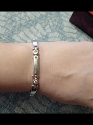 925 Sterling Silver Link Bracelet very good condition with cubic zirconia