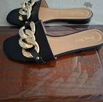 Flat sandals size 39, black