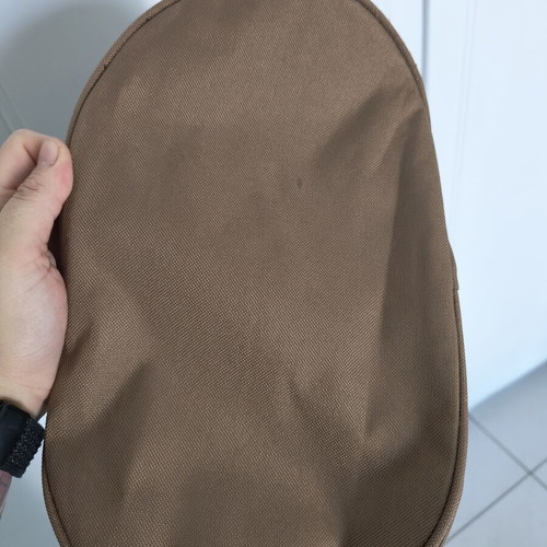 Fabric handbag with plastic handles new, brown
