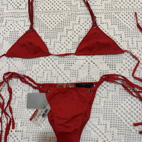 Prada bikini new, red, cotton