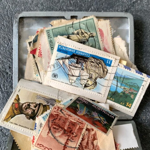 Old box with stamps used