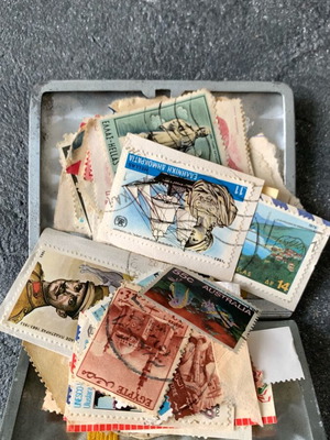 Old box with stamps used