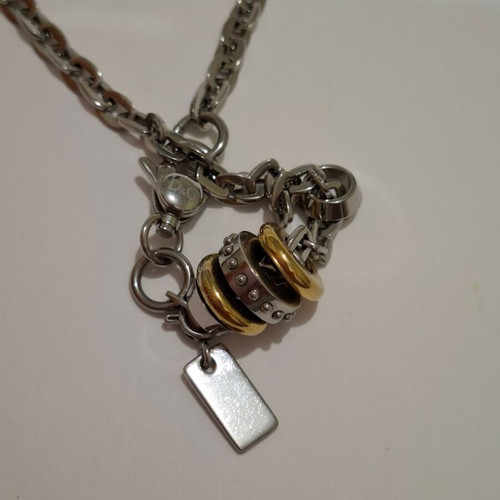 Dolce & Gabbana D&G necklace with silver and gold-tone rings and chain new