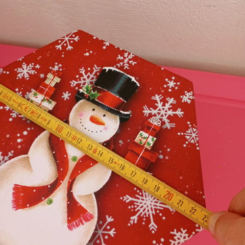 Christmas box polygonal new made of hard pressed paper