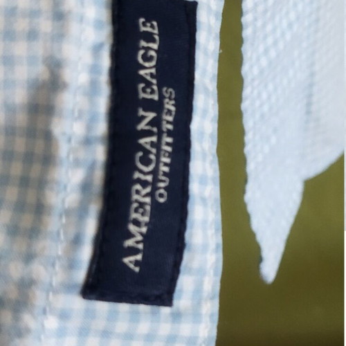 American Eagle men's shirt like new, white and blue, cotton