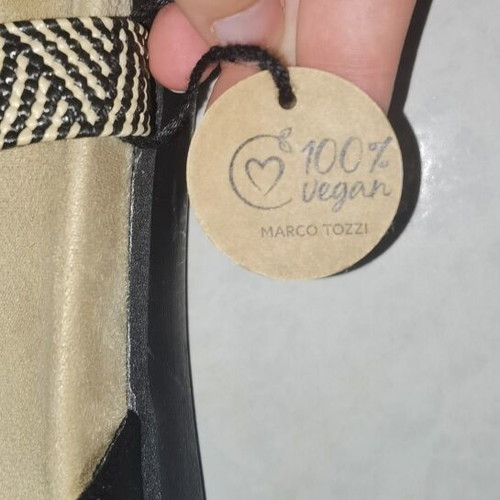 Marco Tozzi summer sandals size 40 new, vegan suede, black and beige