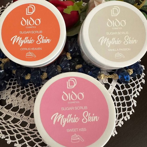 DIDO Sugar Scrub Mythic Skin new with Sweet Kiss, Citrus Heaven, Vanilla Passion scents