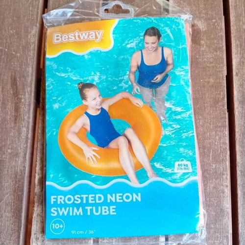 Frosted Neon Swimming Tube new, 91cm, 80kg capacity