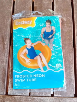 Frosted Neon Swimming Tube new, 91cm, 80kg capacity