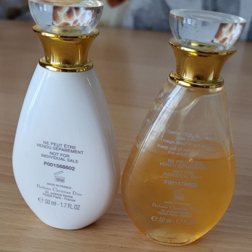 Dior Jadore bath gel and body lotion set used
