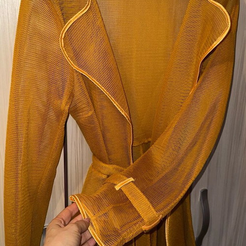 Mesh outerwear like new, size M, yellow orange