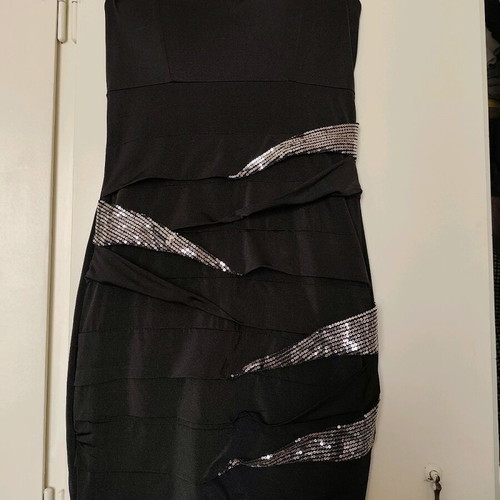 Tally Weijl Black Strapless Dress With Sequins Like New