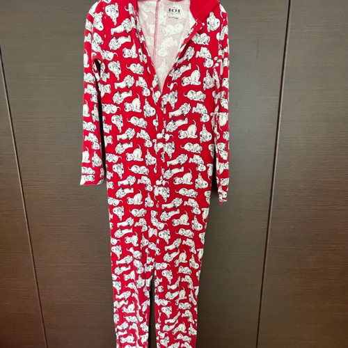 Tezenis 101 Dalmatians onesie pajama used, size L, white and red