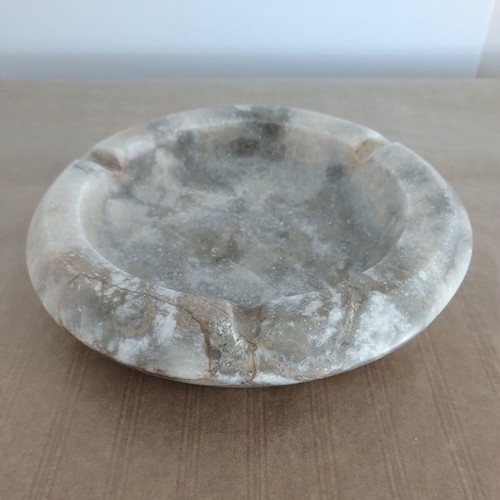 Marble ashtray in light gray beige color like new