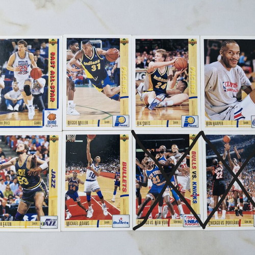 NBA Upper Deck 1991-92 cards like new, set of 6