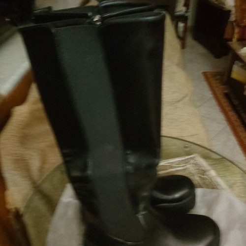 Boots new, black with side zipper and 4.5 cm heel