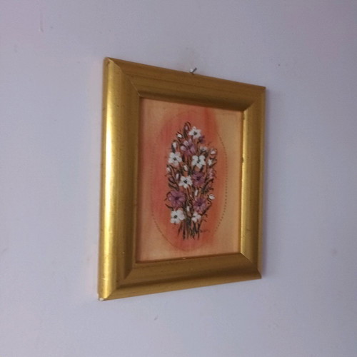 Painting used 28x25 cm signed in frame