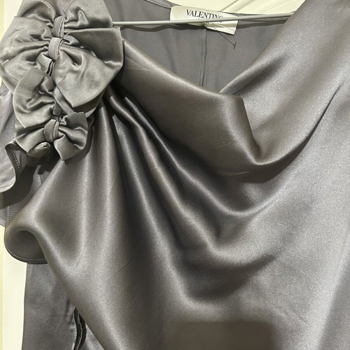 Valentino S.p.A. Silk Blouse New, Size IT 44 Medium, Gray