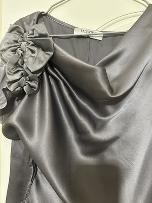 Valentino S.p.A. Silk Blouse New, Size IT 44 Medium, Gray