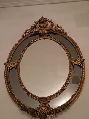 Oval wall mirror classic baroque style like new 115x80cm