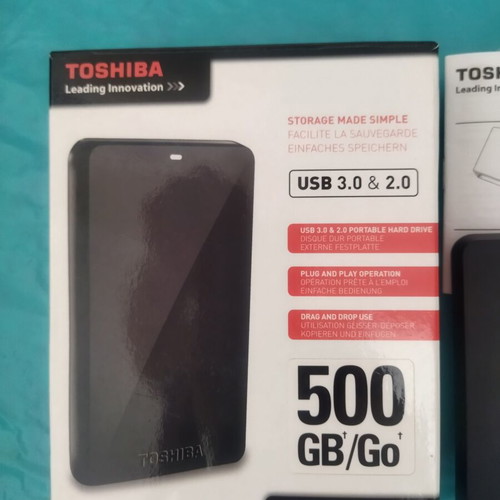 TOSHIBA STOR.E BASICS 500 GB external hard drive USB 3.0 & 2.0